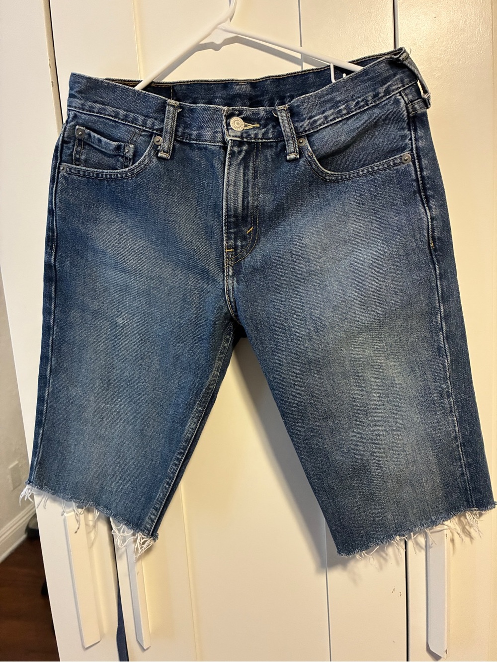 Levis Cutoff Mid-Length Denim Shorts - Classic Blue